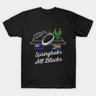 South Africa New Zealand Rugby Rivalry | Springbok & All Black Supporters T-Shirt